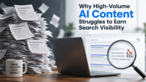 Why High-Volume AI Content Struggles to Earn Search Visibility