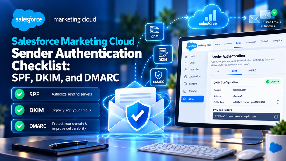 Salesforce Marketing Cloud Sender Authentication Checklist SPF, DKIM, and DMARC